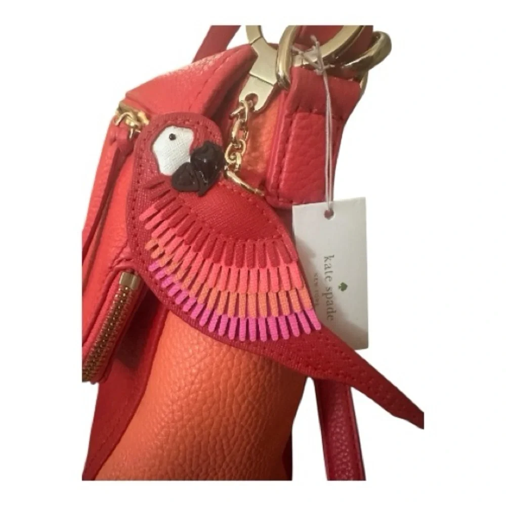 Kate‎ Spade Vibrant Leather Parrot Keychain or Bag Charm New